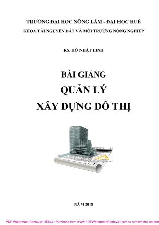 Giáo trình Quản lý xây dựng đô thị