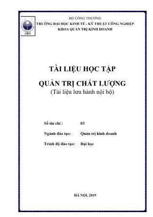 Giáo trình Quản trị chất lượng (Phần 1)