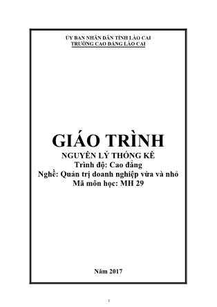 Giáo trình Quản trị doanh nghiệp vừa và nhỏ - Nguyên lý thống kê