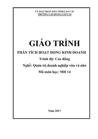 Giáo trình Quản trị doanh nghiệp vừa và nhỏ - Phân tích hoạt động kinh doanh