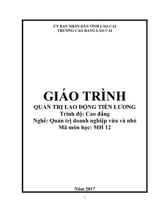 Giáo trình Quản trị doanh nghiệp vừa và nhỏ - Quản trị lao động tiền lương