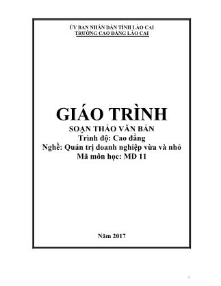 Giáo trình Quản trị doanh nghiệp vừa và nhỏ - Soạn thảo văn bản