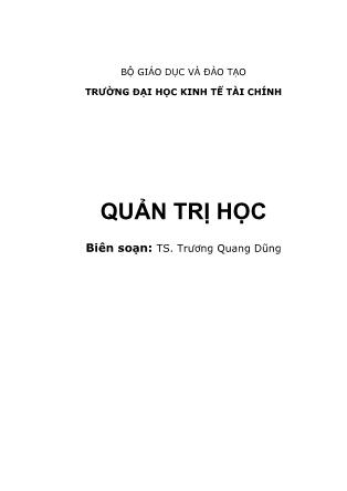 Giáo trình Quản trị học - Trương Quang Dũng