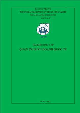 Giáo trình Quản trị kinh doanh quốc tế (Phần 1)