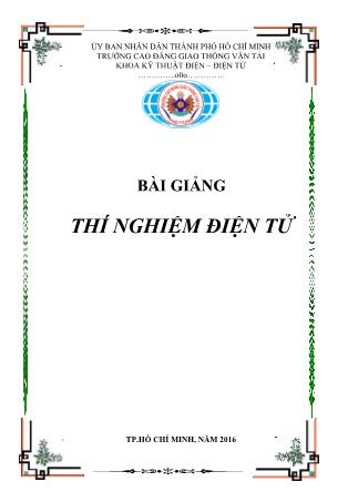 Giáo trình Thí nghiệm điện tử