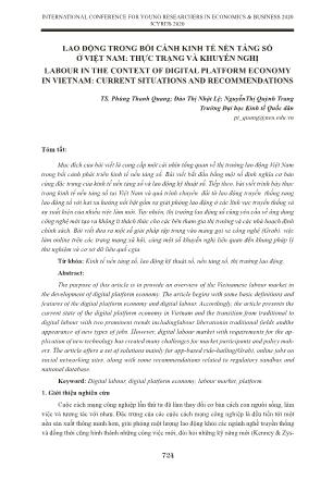 Lao động trong bối cảnh kinh tế nền tảng số ở Việt Nam: Thực trạng và khuyến nghị