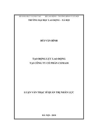 Luận văn Tạo động lực lao động tại công ty Cổ phần Coma18