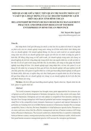 Mối quan hệ giữa thực tiễn quản trị nguồn nhân lực và kết quả hoạt động của các doanh nghiệp du lịch trên địa bàn tỉnh Bình Thuận