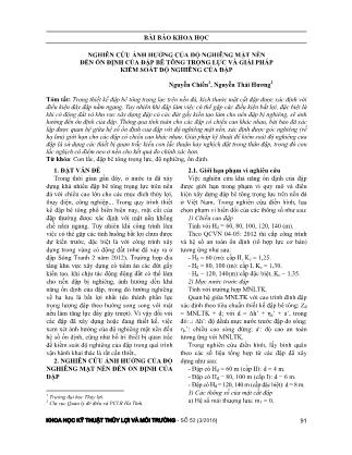 Nghiên cứu ảnh hưởng của độ nghiêng mặt nền đến ổn định của đập bê tông trọng lực và giải pháp kiểm soát độ nghiêng của đập