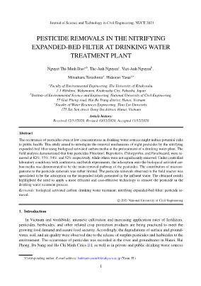 Pesticide removals in the nitrifying expanded - Bed filter at drinking water treatment plant