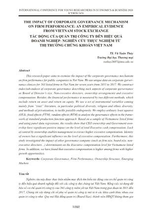 Tác động của quản trị công ty đến hiệu quả doanh nghiệp: Nghiên cứu thực nghiệm từ thị trường chứng khoán Việt Nam