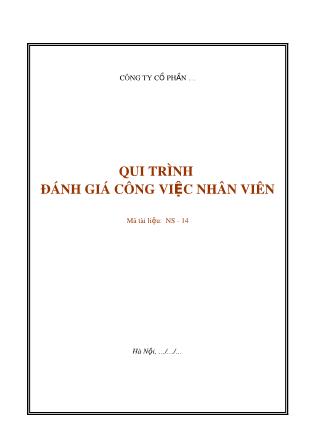 Tài liệu Quy trình đánh giá công việc nhân viên