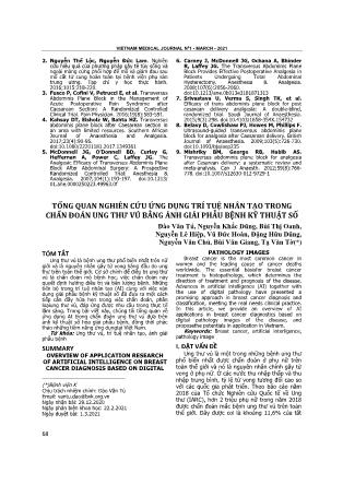 Tổng quan nghiên cứu ứng dụng trí tuệ nhân tạo trong chẩn đoán ung thư vú bằng ảnh giải phẫu bệnh kỹ thuật số