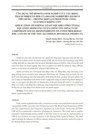 Ứng dụng mô hình PLS-SEM nghiên cứu tác động trách nhiệm xã hội của doanh nghiệp đến hành vi tiêu dùng – trường hợp sản phẩm nước uống giải khát không cồn