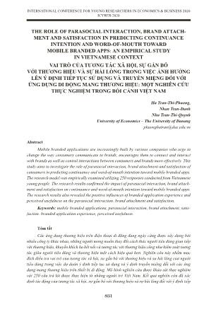 Vai trò của tương tác xã hội, sự gắn bó với thương hiệu và sự hài lòng trong việc ảnh hưởng lên ý định tiếp tục sử dụng và truyền miệng đối với ứng dụng di động mang thương hiệu: Một nghiên cứu thực nghiệm trong bối cảnh Việt Nam