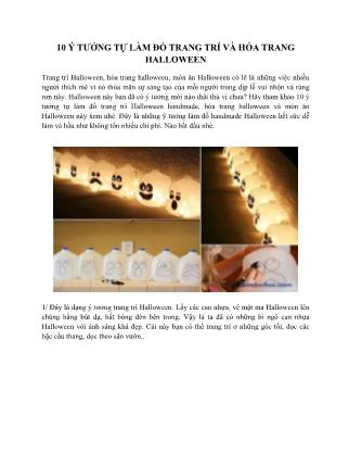 10 ý tưởng tự làm đồ trang trí và hóa trang Halloween