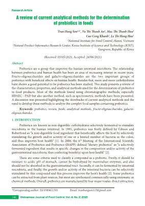 A review of current analytical methods for the determination of prebiotics in foods