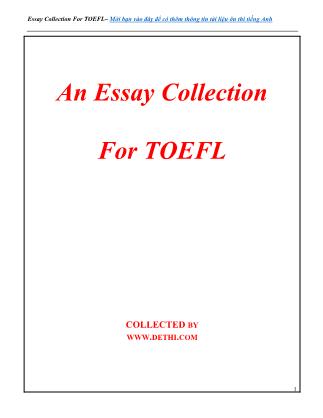 An essay collection for Toefl