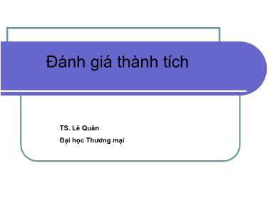 Bài giảng Đánh giá thành tích