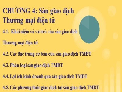 Bài giảng môn Thương mại điện tử - Chương 4: Sàn giao dịch thương mại điện tử