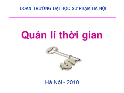 Bài giảng Quản lí thời gian