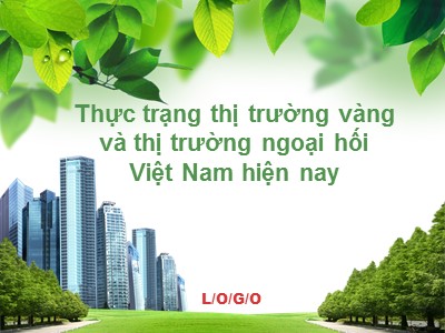 Bài giảng Thực trạng thị trường vàng và thị trường ngoại hối Việt Nam hiện nay