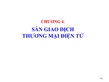 Bài giảng Thương mại điện tử căn bản - Chương 4: Sàn giao dịch thương mại điện tử - Nguyễn Anh Tuấn