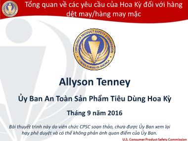 Bài giảng Ủy ban an toàn sản phẩm tiêu dùng Hoa Kỳ