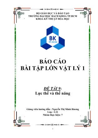 Báo cáo Lực thế và thế năng