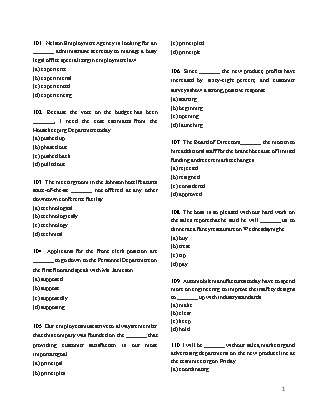 Đề thi Toeic (Có đáp án)