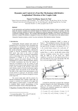 Dynamics and control of a four - bar mechanism with relative longitudinal vibration of the coupler link