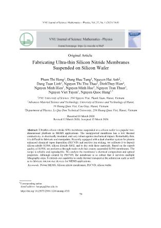 Fabricating ultra - thin silicon nitride membranes suspended on silicon wafer