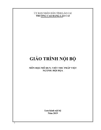 Giáo trình Hội họa - Viết thư pháp Việt