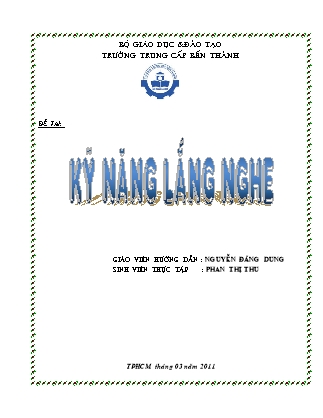 Giáo trình Kỹ năng lắng nghe