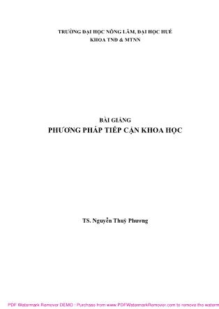 Giáo trình Phương pháp tiếp cận khoa học