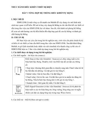 Giáo trình Thực hành điều khiển thiết bị điện - Bài 7: Tổng hợp hệ thống điều khiển tự động