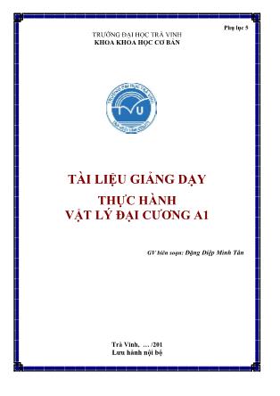 Giáo trình Thực hành vật lý đại cương A1