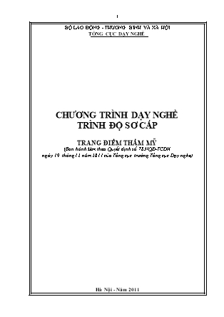 Giáo trình Trang điểm thẩm mỹ