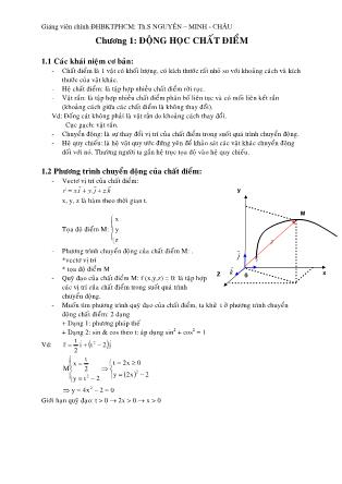 Giáo trình Vật lý đại cương - Chương 1: Động học chất điểm