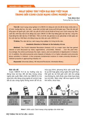Hoạt động thư viện đại học Việt Nam trong bối cảnh cách mạng công nghiệp 4.0