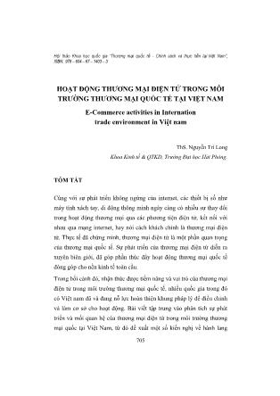 Hoạt động thương mại điện tử trong môi trường thương mại quốc tế tại Việt Nam