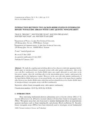 Interaction between two jackiw - rebbi states in interfaced binary waveguide arrays with cubic - quintic nonlinearity