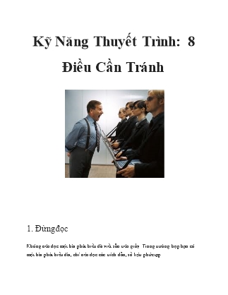 Kỹ năng thuyết trình: 8 điều cần tránh