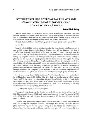 Kỹ thuật kết hợp bè trong tác phẩm tranh giao hưởng “Dáng đứng Việt Nam” của nhạc sĩ Ca Lê Thuần