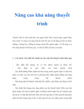 Nâng cao khả năng thuyết trình