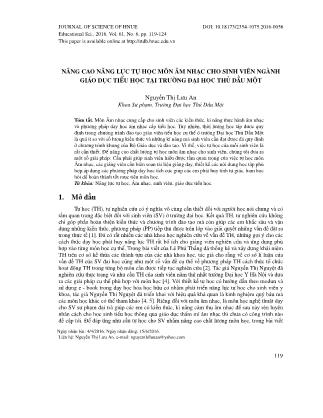 Nâng cao năng lực tự học môn Âm nhạc cho sinh viên ngành giáo dục Tiểu học tại trường đại học Thủ Dầu Một