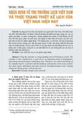 Nhận định về thị trường lịch Việt Nam và thực trạng thiết kế lịch của Việt Nam hiện nay