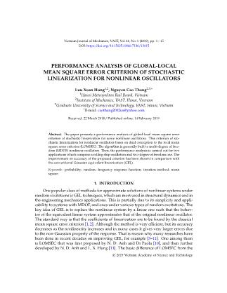Performance analysis of global - local mean square error criterion of stochastic linearization for nonlinear oscillators