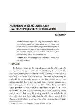 Phần mềm mã nguồn mở Calibre 4.23.0 – giải pháp xây dựng thư viện Ebook cá nhân