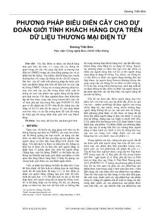 Phương pháp biểu diễn cây cho dự đoán giới tính khách hàng dựa trên dữ liệu thương mại điện tử